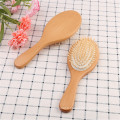 Nouveau manche en bois massage brosse à cheveux avec des broches en métal message peigne coussin d&#39;air